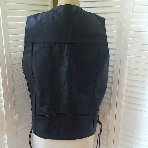 NWT 100%LEATHER VEST W/GUN POCKET BLANK SLATE TO MAKE IT LOOK LIKE YOU&YOUR BIKE - Picture 5 of 12